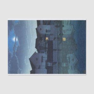 Papel De Seda ukiyoe hasui n07 Matsue, Izumo (luna oscura)