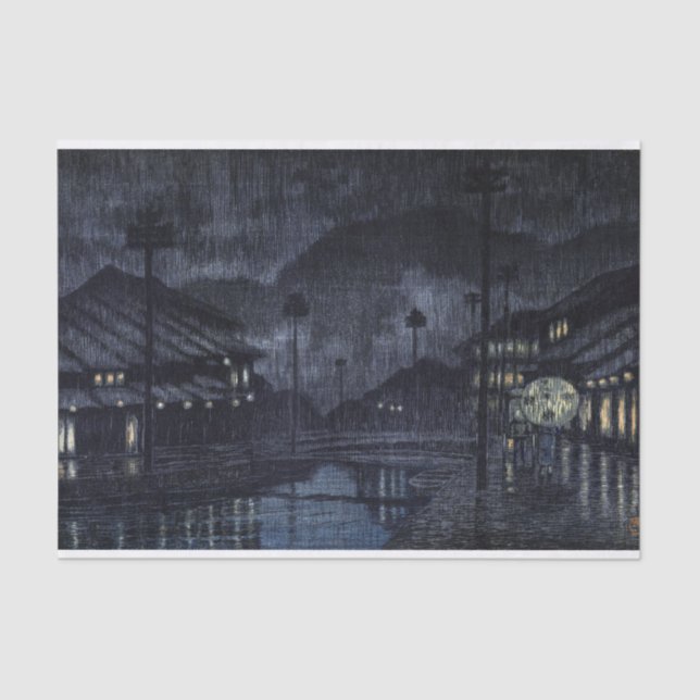 Papel De Seda ukiyoe hasui n18 Kinosaki, Tajima (Anverso)