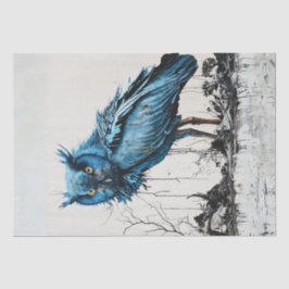 Papel De Seda Ultra Vibrante Guardian Blue Owl Chaotic Decoupage