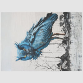 Papel De Seda Ultra Vibrante Guardian Blue Owl Chaotic Decoupage