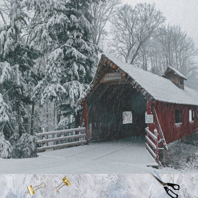 Papel De Seda Un acogedor granero en un día de nieve (Subido por el creador)