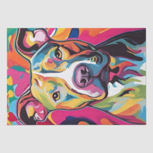 Papel De Seda Un arte pop Pitbull brillante y audaz desmoronamie