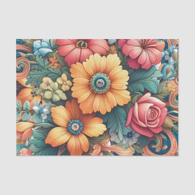 Papel De Seda Un bonito Bouquet de flores (Anverso)