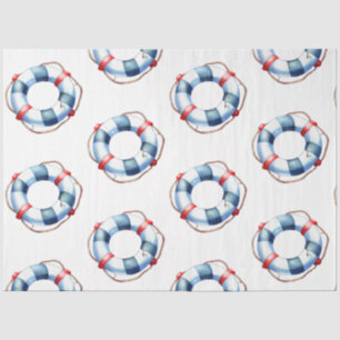 Papel De Seda Un bonito diseño de serie náutica azul 5
