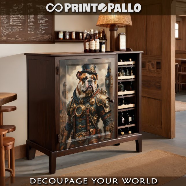 Papel De Seda Un bulldog inglés steampunk en Londres (Subido por el creador)
