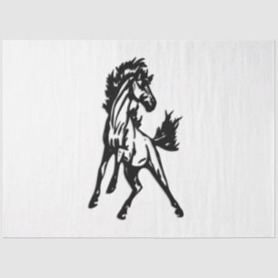 Papel De Seda Un caballo saltando alegremente en la naturaleza