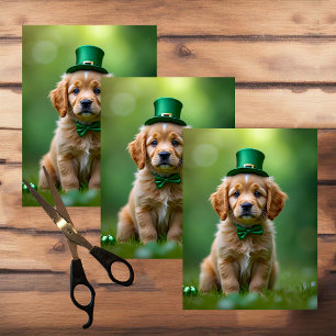 Papel De Seda Un cachorro lindo con el traje de St. Patrick, sha