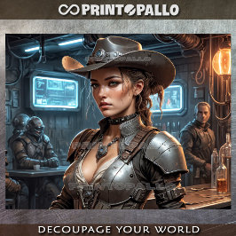 Papel De Seda Un chica de vacas en un bar de galaxias