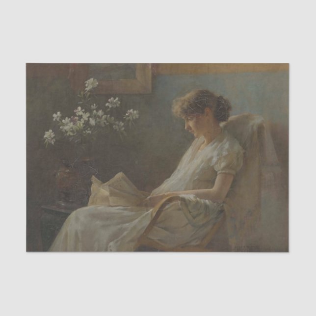 Papel De Seda Un cómodo rincón por Charles Courtney Curran (Anverso)