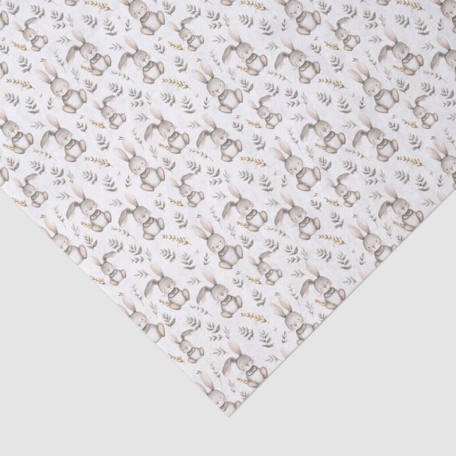 Papel De Seda Un conejito pequeño y neutro bebé grisáceo (Detalle)