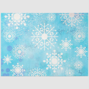 Papel De Seda Un copo de nieve azul de invierno Serie Diseño 5