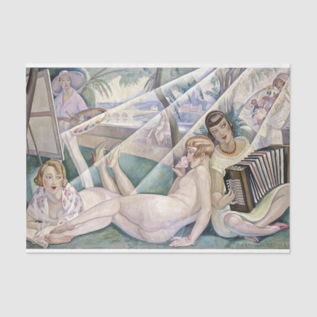 Papel De Seda Un día de verano (mujeres hermosas al sol) (Anverso)