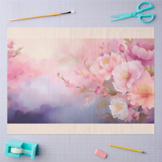 Papel De Seda Un diseño de flor borrosa #2 (Artesanía)