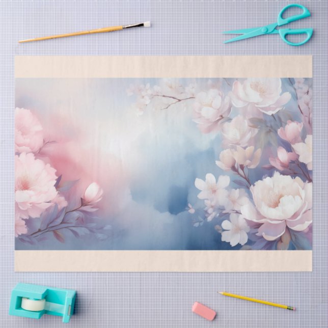Papel De Seda Un diseño de flor borrosa #3 (Artesanía)