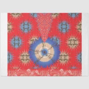 Papel De Seda un diseño de fondo rojo con un círculo azul