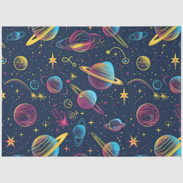 Papel De Seda Un diseño de la serie A Neon Cosmos 7 (Anverso)