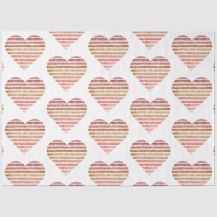 Papel De Seda Un diseño de la serie Corazón con rayas de arcoíri