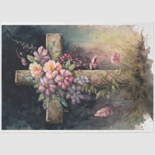 Papel De Seda Un diseño de la serie Cruz Floral 5