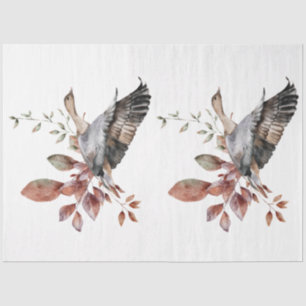 Papel De Seda Un diseño de la serie de animales y flores de otoñ