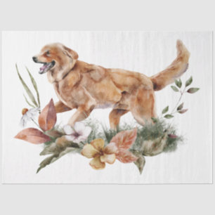 Papel De Seda Un diseño de la serie de animales y flores de otoñ
