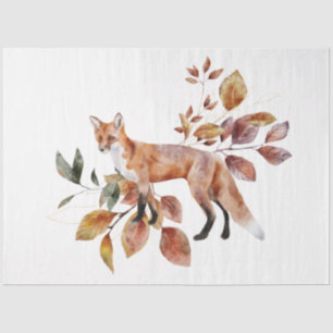 Papel De Seda Un diseño de la serie de animales y flores de otoñ