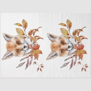 Papel De Seda Un diseño de la serie de animales y flores de otoñ