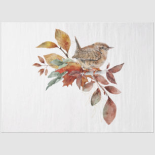 Papel De Seda Un diseño de la serie de animales y flores de otoñ