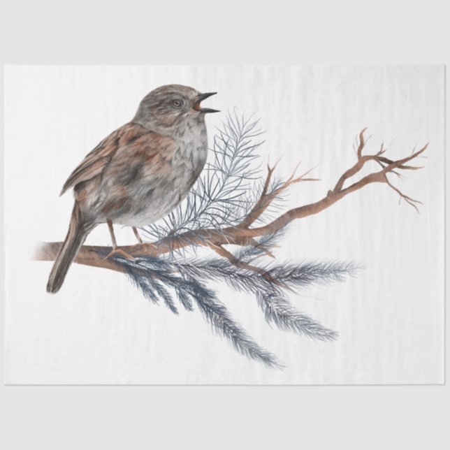 Papel De Seda Un diseño de la serie de aves Navidades 5 (Anverso)