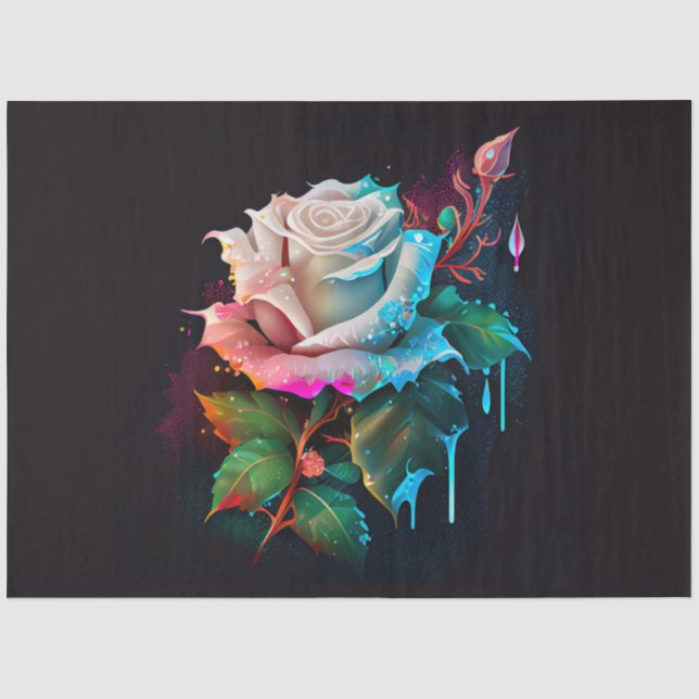 Papel De Seda Un diseño de la serie de clipart Rosa de acuarela  (Anverso)