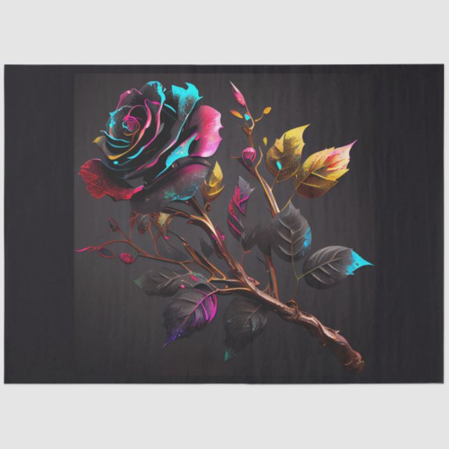Papel De Seda Un diseño de la serie de clipart Rosa de acuarela  (Anverso)
