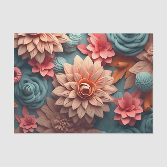 Papel De Seda Un diseño de la serie de flores 3D 5 (Anverso)