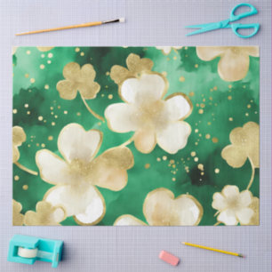 Papel De Seda Un diseño de la serie de San Patricio verde y dora