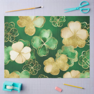 Papel De Seda Un diseño de la serie de San Patricio verde y dora