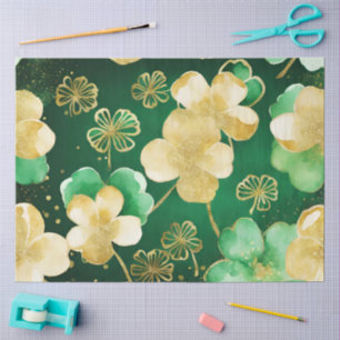 Papel De Seda Un diseño de la serie de San Patricio verde y dora