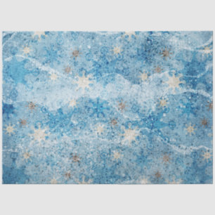 Papel De Seda Un diseño de la serie Grunge de invierno azul 6