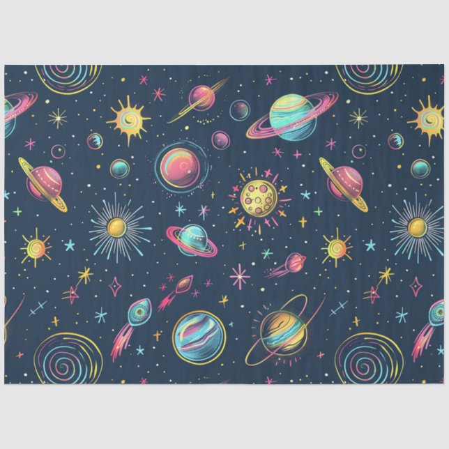 Papel De Seda Un diseño de la serie Un cosmos de neón 4 (Anverso)