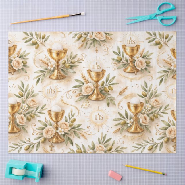 Papel De Seda Un diseño de Primera Comunión #1 (Artesanía)