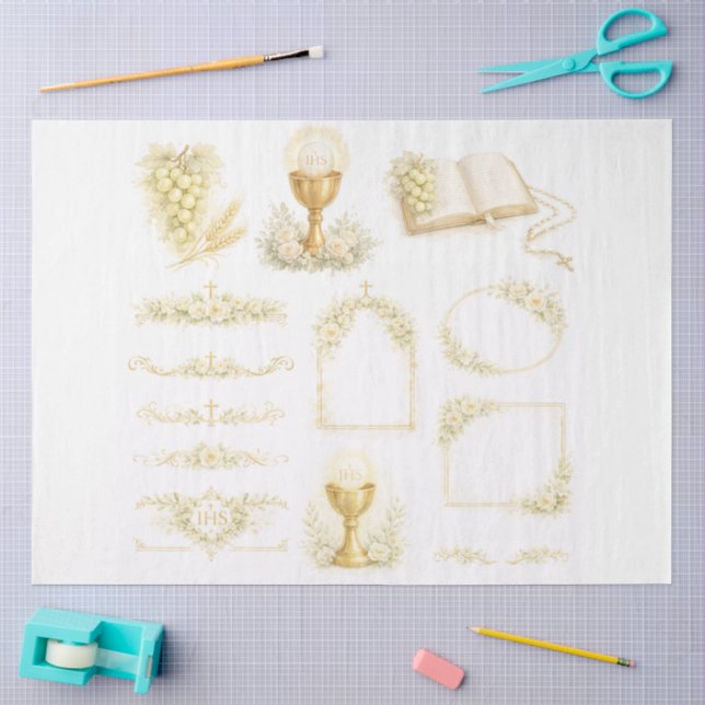 Papel De Seda Un diseño de Primera Comunión #4 (Artesanía)