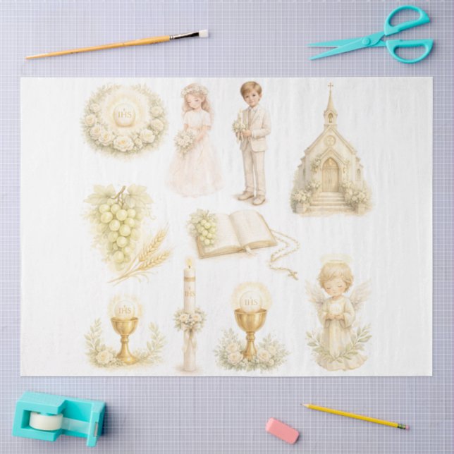 Papel De Seda Un diseño de Primera Comunión #7 (Artesanía)
