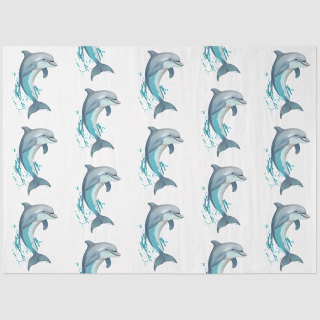 Papel De Seda Un diseño de serie azul Bonito 8 (Anverso)