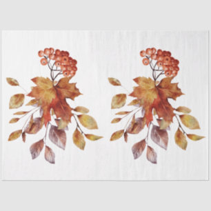 Papel De Seda Un diseño de serie de animales y flores de otoño 4
