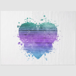 Papel De Seda Un diseño de serie de corazón de arcoíris angustia