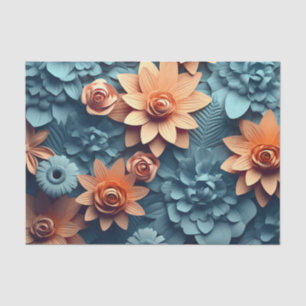 Papel De Seda Un diseño de serie de flores 3D 3