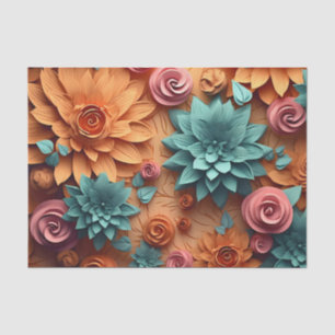 Papel De Seda Un diseño de serie de flores 3D 6