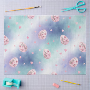 Papel De Seda Un diseño de serie de Pascua azul y rosa #3