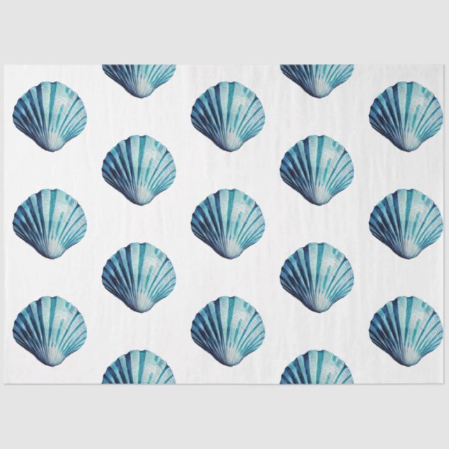 Papel De Seda Un diseño de serie náutica azul Bonito 13 (Anverso)