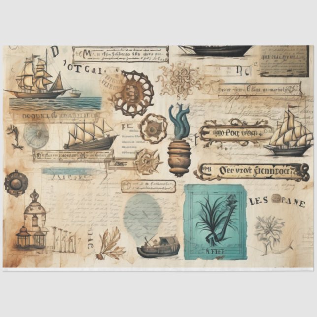 Papel De Seda Un diseño de serie náutica barata 16 (Anverso)