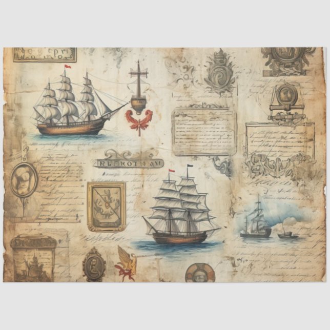 Papel De Seda Un diseño de serie náutica barata 18 (Anverso)