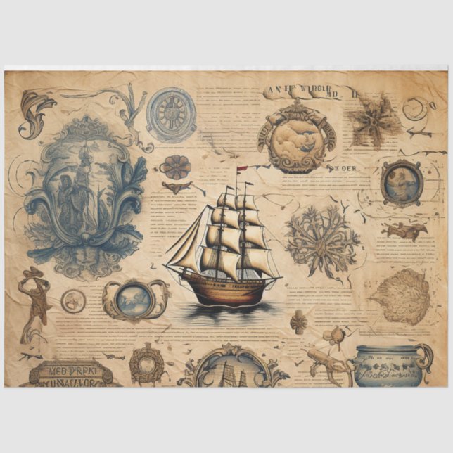 Papel De Seda Un diseño de serie náutica barata 23 (Anverso)