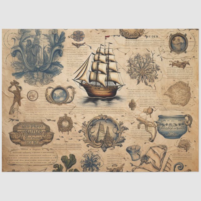 Papel De Seda Un diseño de serie náutica barata 24 (Anverso)